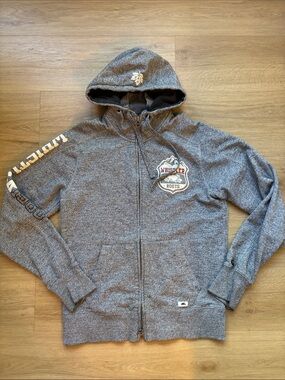 Roots Gray Full-Zip Hooded Sweatshirt with Whistler Patch